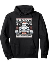 Frosty The Swoleman Ugly Christmas Gym Lover Xmas Pullover Hoodie For Men